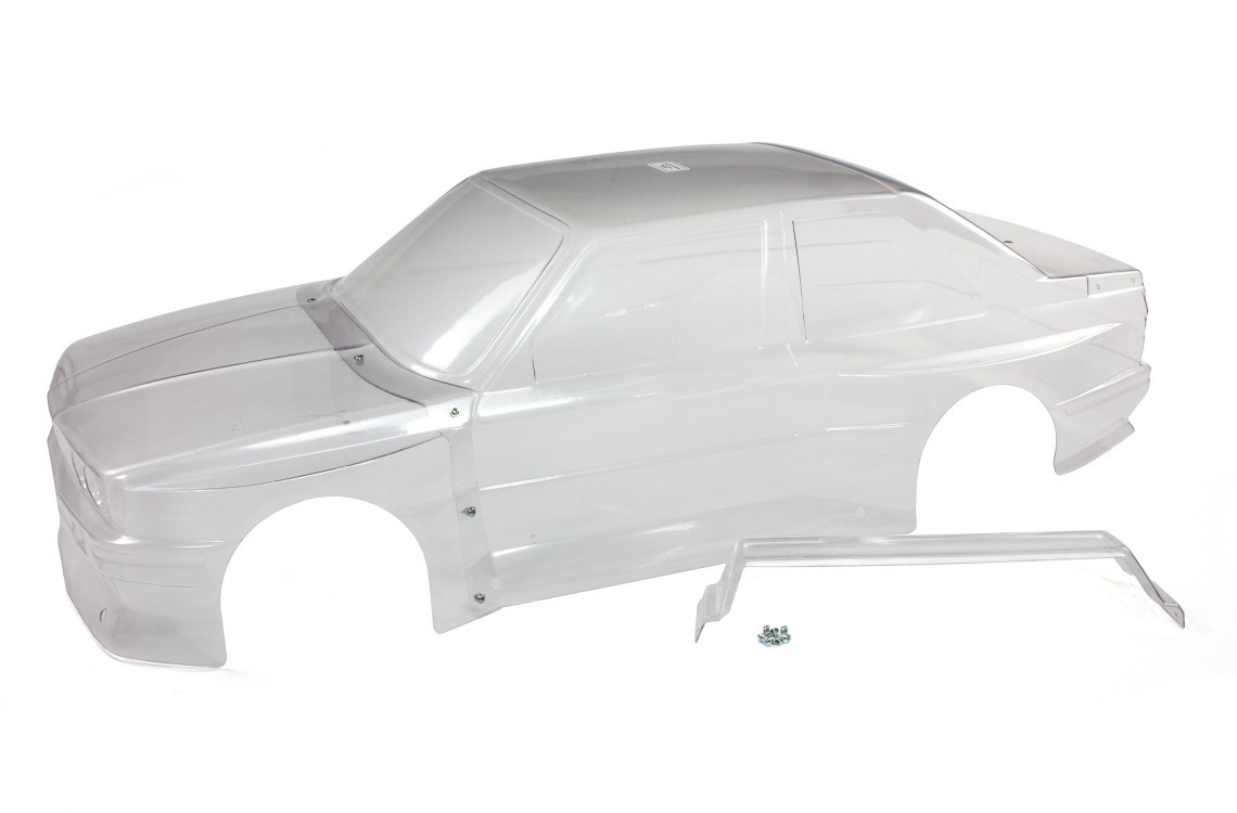 BMW M3 E30  Bodyshell with rear spoiler, Clear 