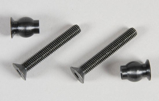 Rear Upright Steel Ball 10x13mm and Screws, 2+2pcs