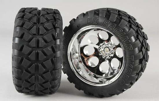 Stadium truck tyres glued on rims, soft 1pair