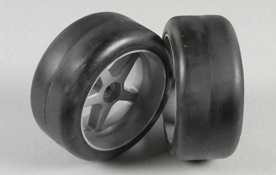 Slick Truck Tyres glued on rims, S, 63mm