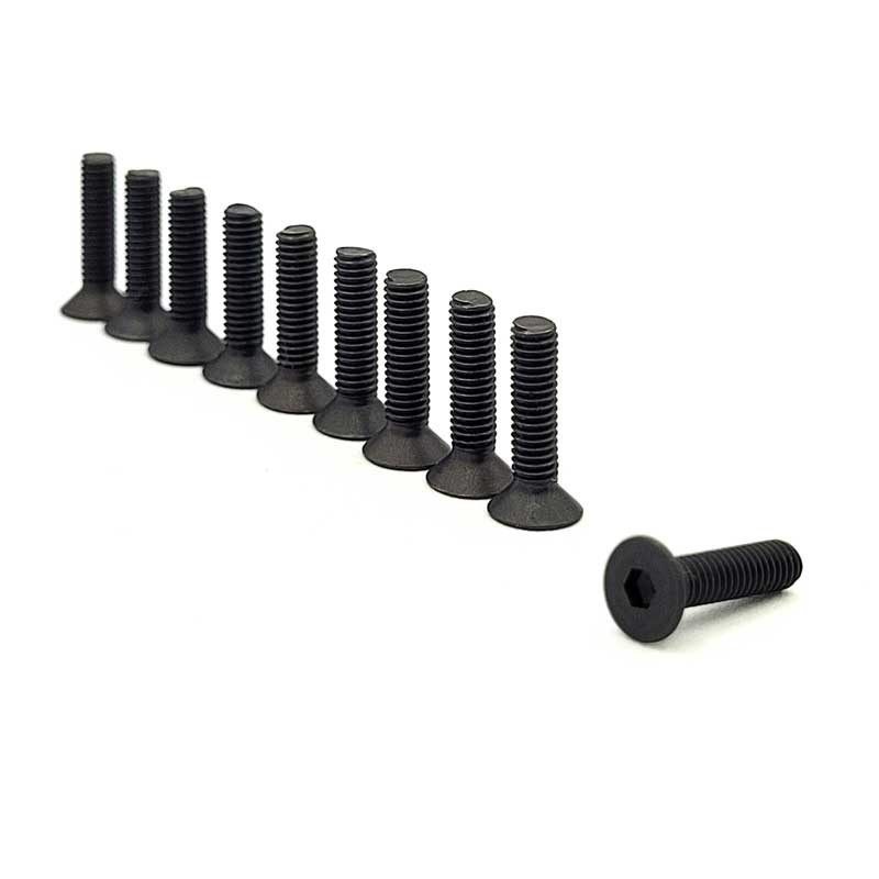 Countersunk hex drive screw black, M3x 20mm 10pcs.