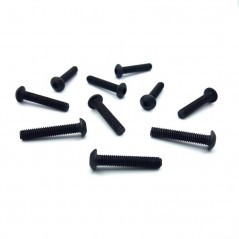 Dome Head hex drive screw black M3x10mm, 10pcs
